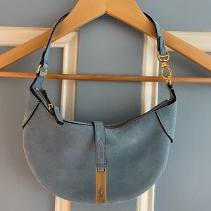 NWT Polo Ralph Lauren RL Polo ID Suede Mini Shoulder Bag